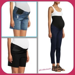 🌸 New Time and Tru Women's Maternity (2) Denim Shorts & (1) Leggings. Size XL